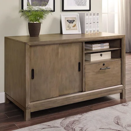 Casual Credenza with Locked Drawer
